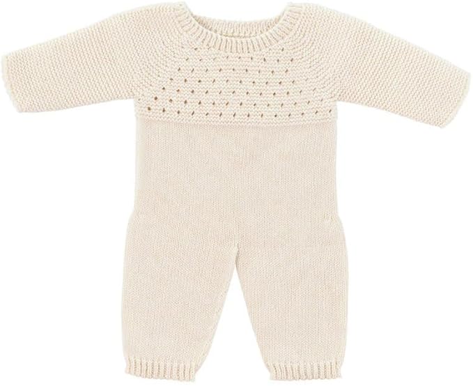 Miniland Clothes for Dolls 15 3/4'' Knitted Pajama White Color - ECO, Made in Spain, Quality, Role Play, Educational