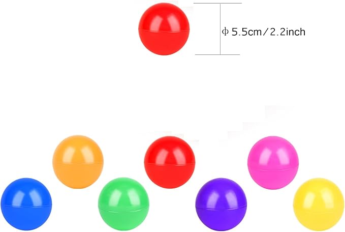 Vanland Ball Pit Balls for Baby and Toddler Phthalate Free BPA Free Crush Proof Plastic - Multicolored Pit Balls in Reusable Play Toys for Kids with Storage Bag