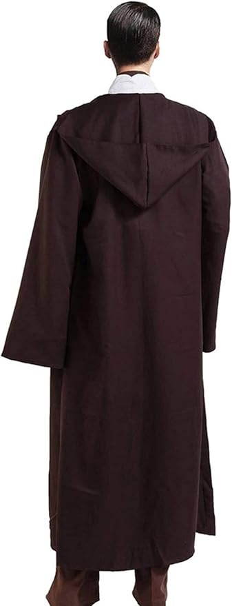 Rongxu Mens Tunic Robe Cosplay Costume Adult Tunic Hooded Robe Outfit Full Set Halloween Costume US Size