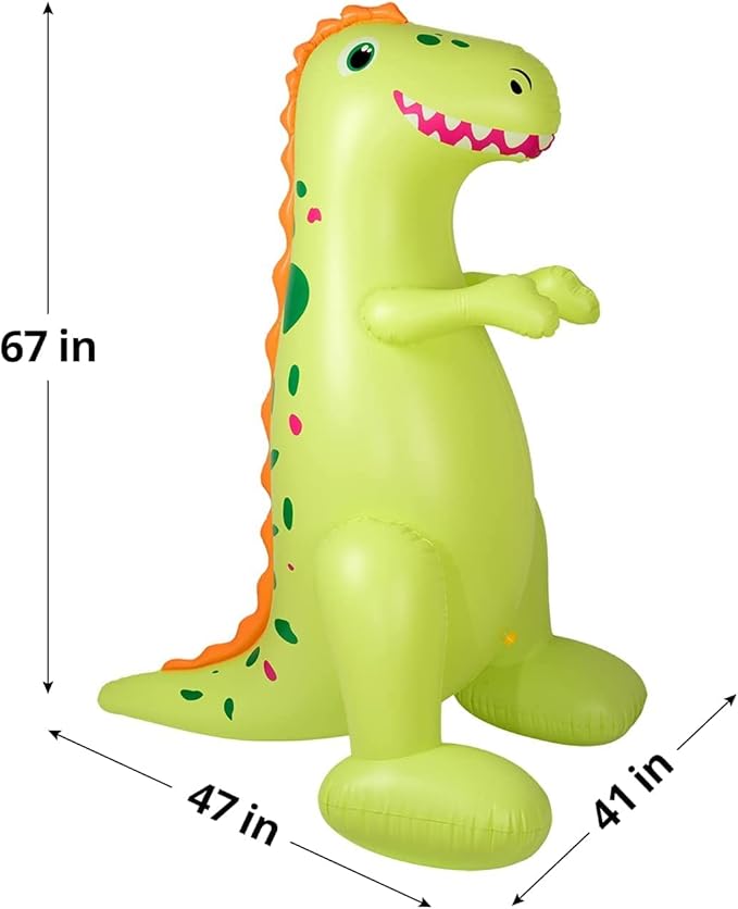 Float Joy Sprinkler for Kids Outdoor Play Water Sprinkler Inflatable 5.5ft Giant Dinosaur T-REX Great Gift for Kids and Adults Water Toy for Pool Party Decorations Summer Yard Party