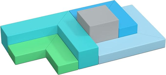 5 Piece Foam Climbing Blocks, Pu Leather Soft Play Large Baby Climbing Gym Indoor Climbing Toys for Toddlers 1-3 Inside