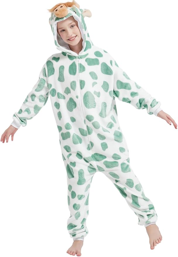 ABENCA Kids Onesie Animal Girls Costume One Piece Pajamas Sleepwear Cosplay Halloween Christmas