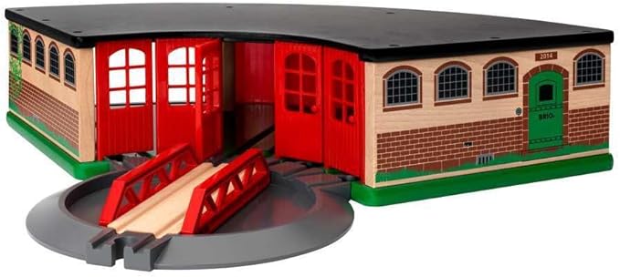 BRIO World - 33736 Grand Roundhouse - Ultimate Train Set Accessory | Accommodates 5 Trains | Rotating Switch Turntable | Compatible with All Railway Toys | Perfect for Kids Ages 3+