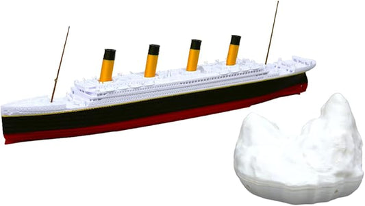 12" Prebuilt Display Model Ship (RMS Titanic 1ft Model with Iceberg (includes Masts))