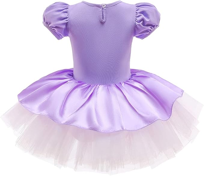 DYMCII Baby Girls Princess Ballet Dress Short Sleeve Leotards Skirted Tutu Dancewear Halloween Christmas Party Fancy Costume