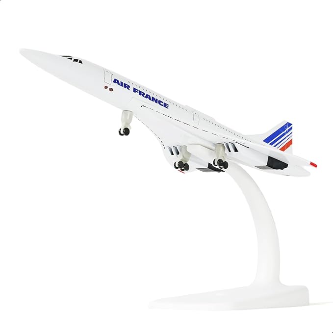 1/300 Scale Concorde for Air France Diecast Metal Airplane Model Kit with Stand Concorde Model Plane for Creative Desktop Decorations or Aircraft Gifts(7.9-Inch L)