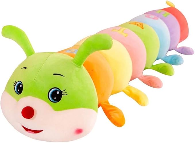 Multicolor Caterpillar Stuffed Animal Big Hugging Pillow Cute Plush Soft Pillow Doll,Giant Plush Toy,Gifts for Girl Boy Babies Birthday (43.3inch/110cm)