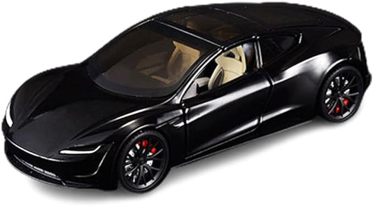 1/24 Diecast Roadster Model Car with Pull Back Function, Sound and Light, Alloy Metal Vehicles Roadster Toy Cars Ideal Collectible for Kids Adults Enthusiasts, Great Birthday Gift (Black)