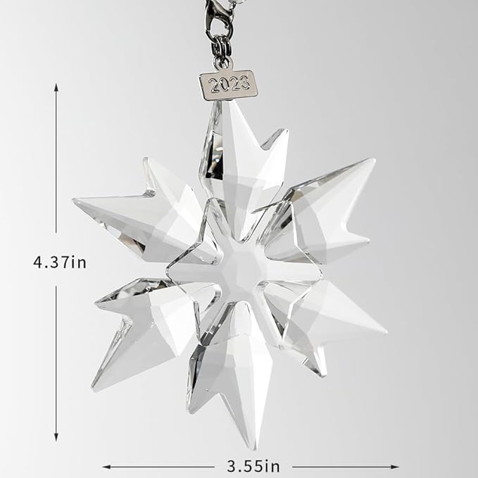 2024 Crystal Christmas Ornaments 4pcs/Set Colorful and Clear Snowflake Christmas Ornament Car Hanging Ornaments (2024 4pcs)