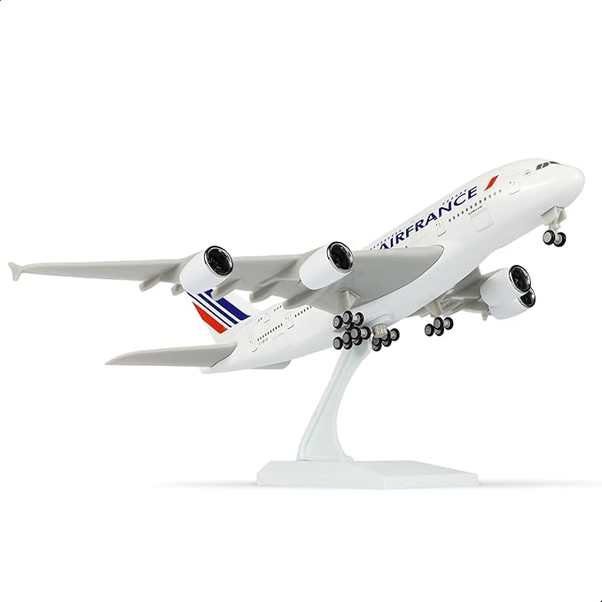 1/240 Compatible for Air France A380 Airplane Model Kit (30cm L) for Airbus A380 Resin Plane Model with Display Stand for Adult Aviation Gift or Display Decoration