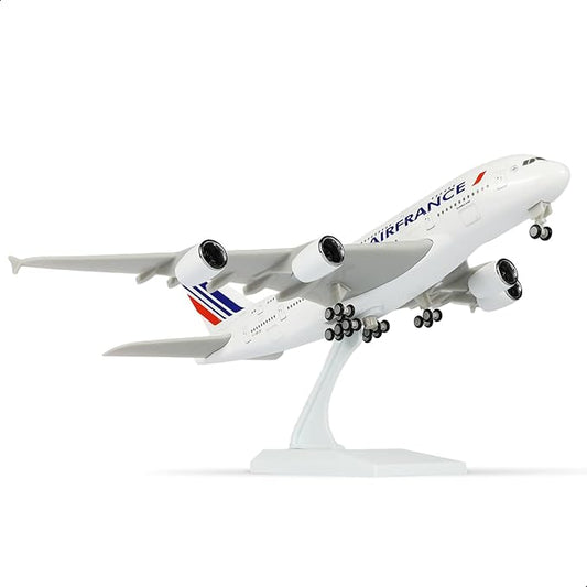 1/240 Compatible for Air France A380 Airplane Model Kit (30cm L) for Airbus A380 Resin Plane Model with Display Stand for Adult Aviation Gift or Display Decoration
