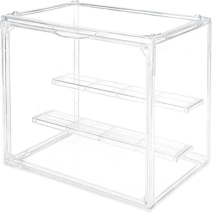 Acrylic Display Case, 3 Tier Clear Figure Display Box, Detachable Stackable Display Cabinet for Collectibles, 1 Pack