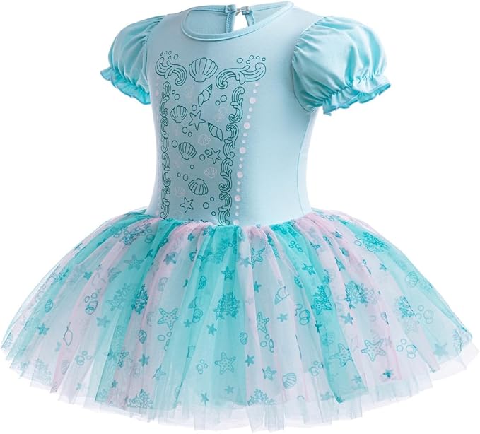 DYMCII Baby Girls Princess Ballet Dress Short Sleeve Leotards Skirted Tutu Dancewear Halloween Christmas Party Fancy Costume