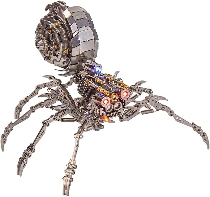 3D Metal Spider Model Kit, 203 Pieces 3D Stainless Steel DIY Assembly Steampunk 3D Puzzle Metal Model Kit