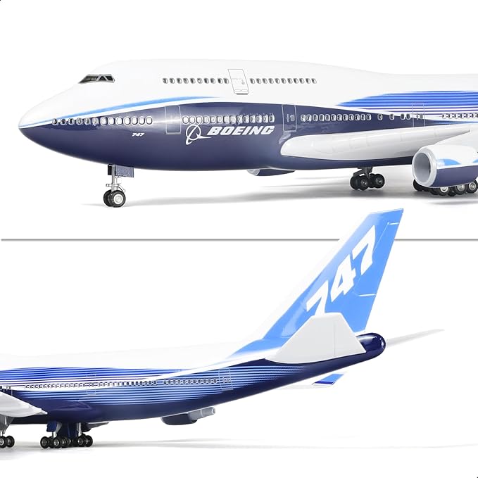 747 Dreamliner 1/160 Large Scale Airplane Model -17 inches (Long) 747 Die-cast Airplane Model for Adult -Model Plane 747-400 with Stand for Aviation Enthusiasts Gifts or Display Decorations