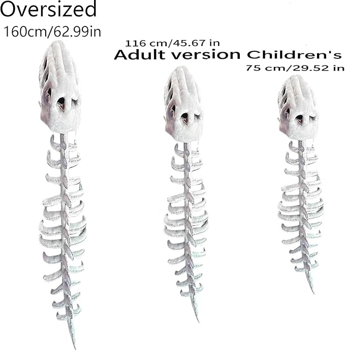 Dinosaur Costume-3D Skeleton Design,Realistic Halloween Dinosaur Skeleton Costume,Themed Skull Cosplay Props