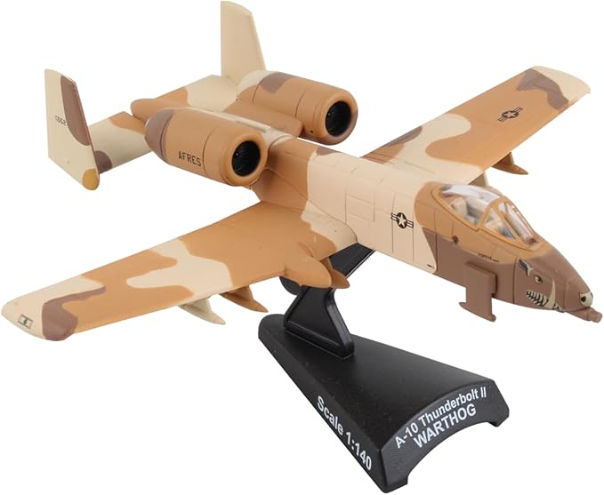 Daron A-10 Thunderbolt II Die-Cast Model – 1:140 Scale Close Air Support Aircraft, 30mm GAU-8 Avenger Cannon, 4.625” Length x 5” Wingspan, Adult Collectible Ages 14+