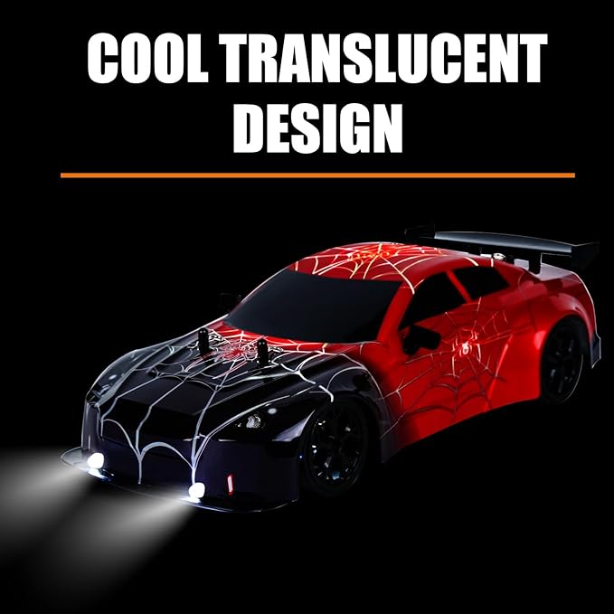 Spider RC Drift Car, 1:14 Monster Truck Remote Control Drift Car with Full Proportional Throttle 4WD GT Drift RC Cars with Cool Light Vehicle RC Drifting Car Gifts Toy for Adults Boys Kids