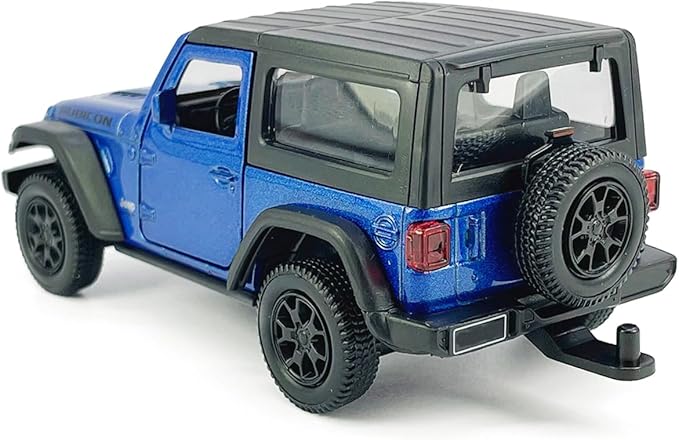 2 Doors Wrangler Rubicon SUV Model Car Trailer Towing Toy Camper RV Motorhome Toys for Boys, Doors Open, 1/36 Scale Diecast Metal Toy Cars, 3 4 5 6 7 Year Old Kids Gifts Cake Topper Home Office Decor