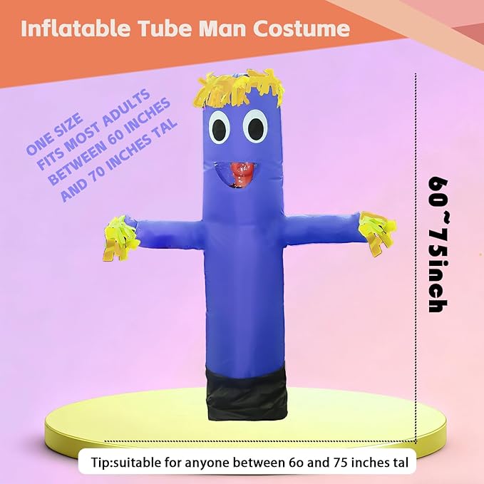 Inflatable Tube Man Costume,Inflatable Costumes for Adult,Wacky Wavy Arm Guy Funny Halloween Costume for Adults