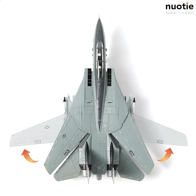 1/100 F-14B Santa Cats Fighter Model VF-103 Jolly Rogers Tomcat Christsmas Painting Pre-Built Jet Aircraft Fighter Alloy Metal Diecast Plane Model with Display Stand Collection Gift for Adult