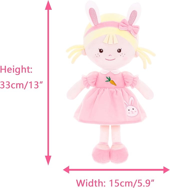 Onetoo Bunny Costume Baby Doll - Soft, Pink Rabbit Doll
