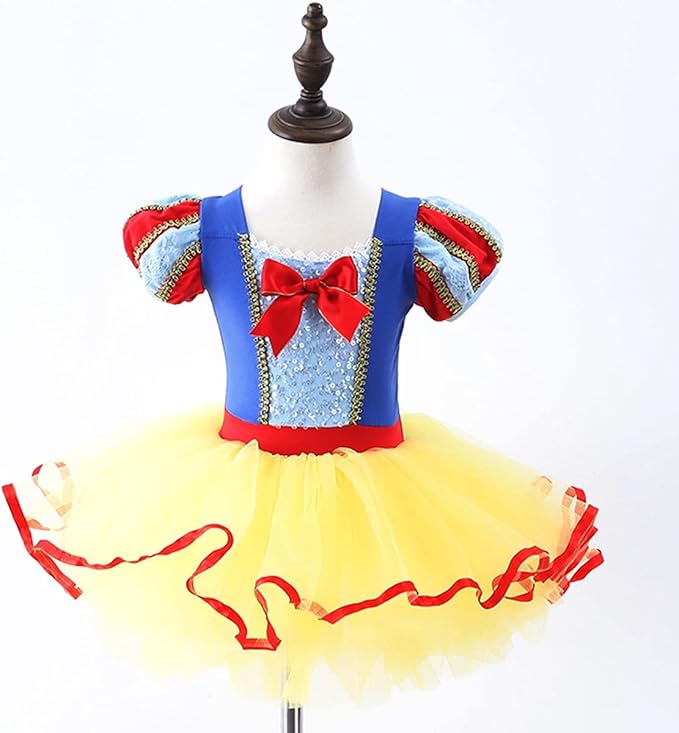 DYMCII Baby Girls Princess Ballet Dress Short Sleeve Leotards Skirted Tutu Dancewear Halloween Christmas Party Fancy Costume