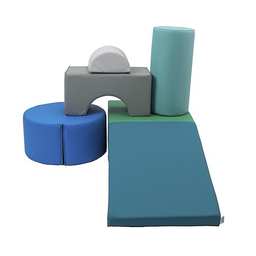 FDP SoftScape Playtime and Climb Multipurpose Playset for Infants, Toddlers 10m-2yrs; For Crawlers and Little Builders, Learn Gross Motor Skills at Home or Daycare (6-Piece)- Contemporary, 12364-CT