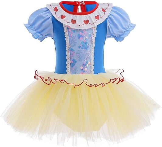 DYMCII Baby Girls Princess Ballet Dress Short Sleeve Leotards Skirted Tutu Dancewear Halloween Christmas Party Fancy Costume