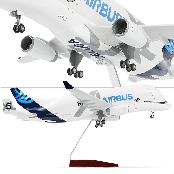 A330 Beluga XL5 1/150 Large Scale Die-cast Airplane Model Kits with Stand (16.5 inches) | Airbus a330-743L Super Transporter Beluga Aviation Enthusiasts Collect Plane Model