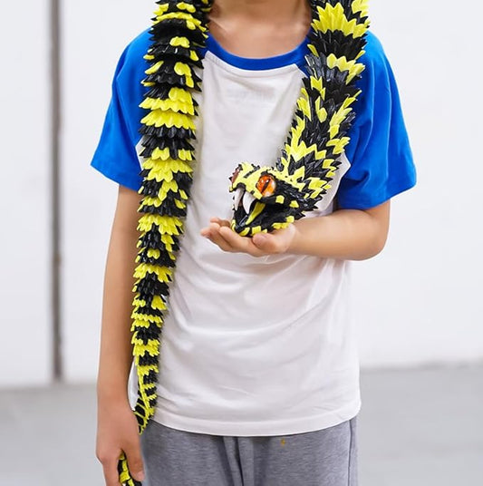 47.5inch Super Large 3D Printed Snake Models,Movable Teeth,Flexible Joint Animal lacertid Figurines, Stress Relief, Fidget restlessness, ADHD Toys, Surprise Fantasy Gifts (47.5inch-by)