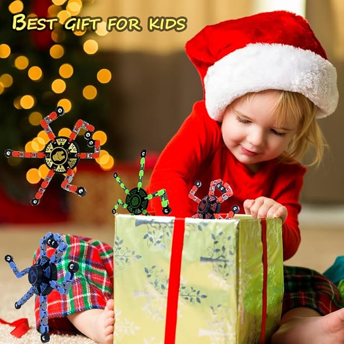 16Pack Fingertip Gyro Toy Mechanical Top DIY Deformation Robot Metal Transformable Spinners Funny Finger Chain Fidget Stress Relief ADD ADHD Astium for Kid Adults