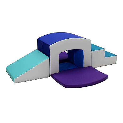 Factory Direct Partners 12825-CTPU SoftScape Playtime Grow-n-Learn Tunnel Climber Plus Pads for Toddlers and Kids (3-Piece) - Contemporary/Purple, 12825-CTPU