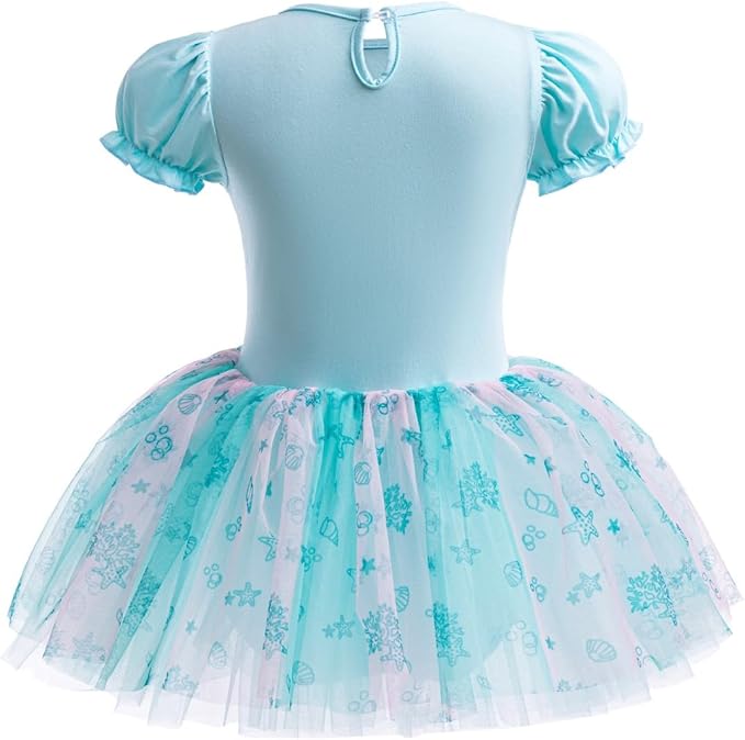 DYMCII Baby Girls Princess Ballet Dress Short Sleeve Leotards Skirted Tutu Dancewear Halloween Christmas Party Fancy Costume