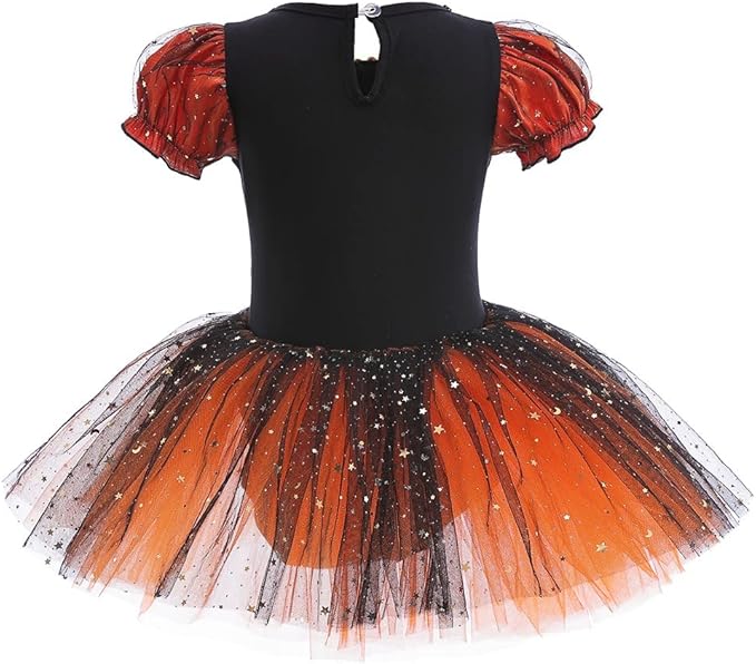DYMCII Baby Girls Princess Ballet Dress Short Sleeve Leotards Skirted Tutu Dancewear Halloween Christmas Party Fancy Costume
