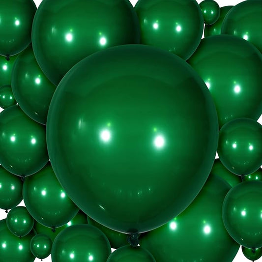 300 Pcs Latex Balloons Different Sizes 5/10/12/18 Inch Party Anniversary Balloons Bulk for Birthday Wedding Baby Shower Party Decoration(Dark Green)