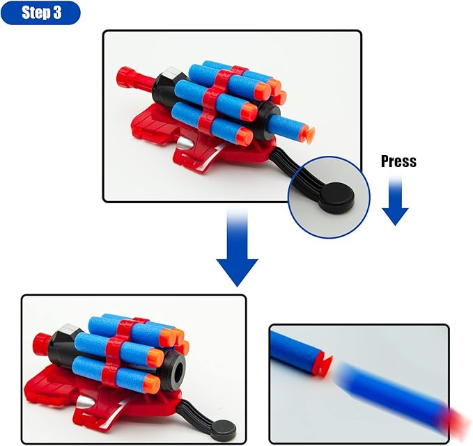 2 Sets Spider Web Shooters Cosplay Launcher Gloves with Wrist Toy Set Hero Webs Shooter for Kids