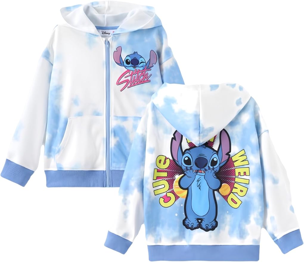 Disney Frozen Stitch Princess Minnie Mickey Spiderman Girls/Boys Zip Up Hoodie Fall Zipper Sweatshirt Jacket Toddler-Big Kid