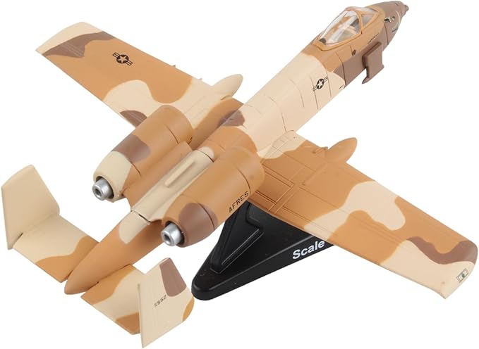 Daron A-10 Thunderbolt II Die-Cast Model – 1:140 Scale Close Air Support Aircraft, 30mm GAU-8 Avenger Cannon, 4.625” Length x 5” Wingspan, Adult Collectible Ages 14+