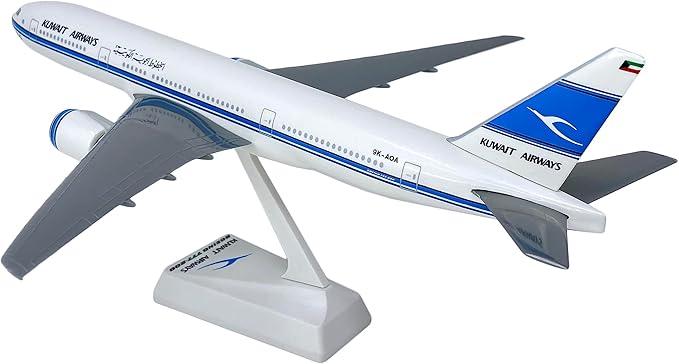 Flight Miniatures Kuwait 777-200 1:200 Scale Model Airplane - Plastic Snap-Fit Model Airplane - Collectible Replica of Kuwait Airlines Aircraft - Part #ABO-77720H-019