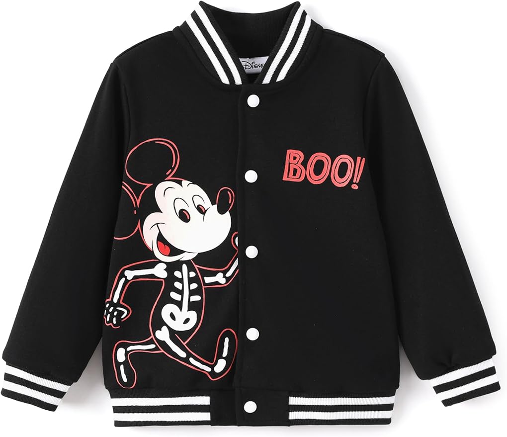 Disney Minnie Mickey Stitch Princess Frozen Elsa Marvel Jacket Lightweight Coat Button up Color Block Sweatshirt 2-14 Years