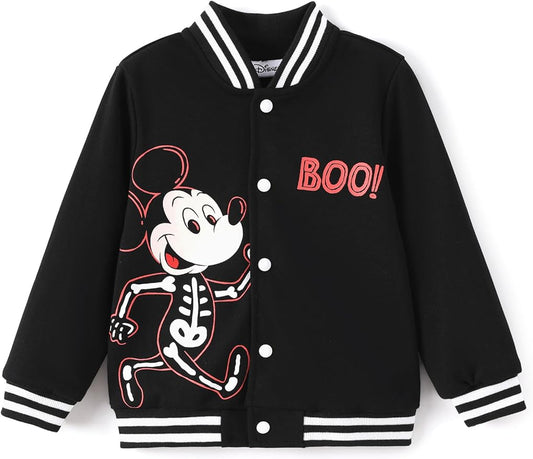 Disney Minnie Mickey Stitch Princess Frozen Elsa Marvel Jacket Lightweight Coat Button up Color Block Sweatshirt 2-14 Years