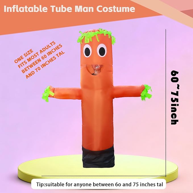 Inflatable Tube Man Costume,Inflatable Costumes for Adult,Wacky Wavy Arm Guy Funny Halloween Costume for Adults