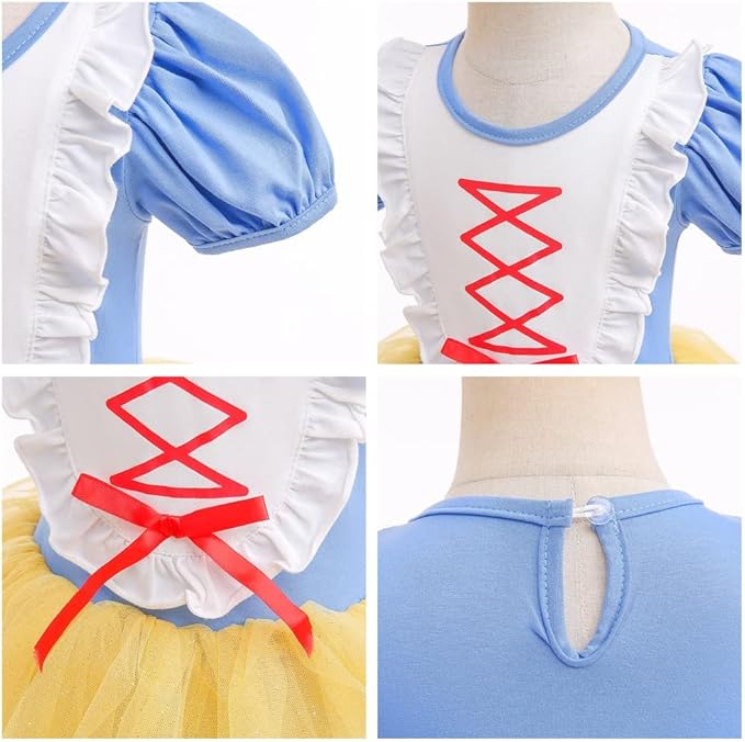 DYMCII Baby Girls Princess Ballet Dress Short Sleeve Leotards Skirted Tutu Dancewear Halloween Christmas Party Fancy Costume