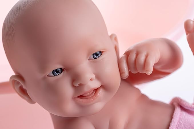 8 piece Layette Deluxe Bathtub Gift Set | JC Toys - La Newborn | 14" Life-Like Smiling Vinyl Newborn Doll w/ Accessories | Pink | Waterproof |Ages 2+