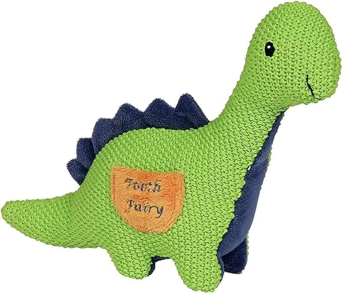 Maison Chic Danny The Dinosaur Tooth Fairy Pillow for Boys – Plush Green Dinosaur with Tooth Pocket for Boys and Girls