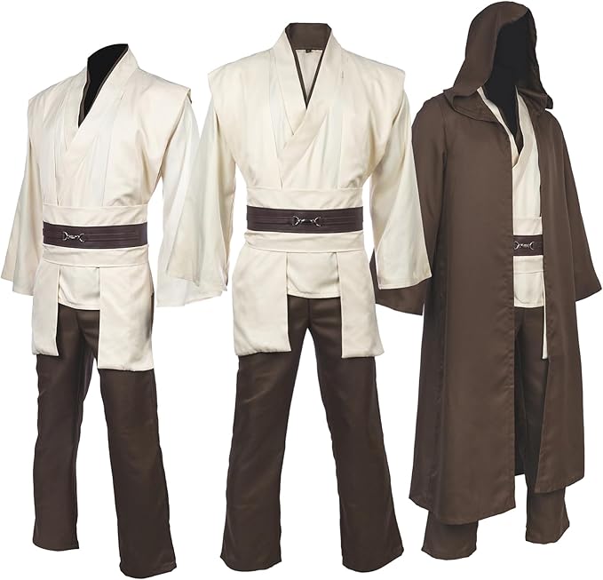 Men's Costume Robe Adult Male Tunic Costume Hooded Uniform Full Set Halloween Cosplay Cloak