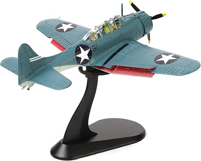 1/72 Douglas SBD-3 Best Dauntless Dive Bommber Model World War II Midway Vintage Warplane Metal Diecast Aircraft Military Display Airplane for Display Collection or Gift