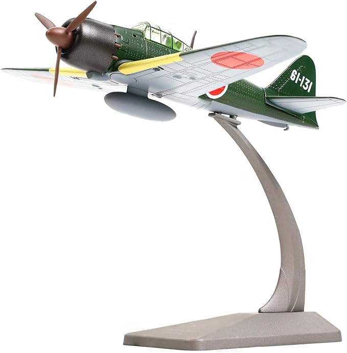 1/72 Mitsubishi A6M5 52type Zero Diecast Metal Aircraft Model Kit JP WWII Vintage Fighter Airplane Model with Stand for Adult Military Enthusiasts Collections or Gift (1945 A6M5)
