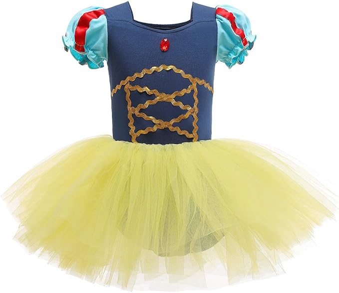 DYMCII Baby Girls Princess Ballet Dress Short Sleeve Leotards Skirted Tutu Dancewear Halloween Christmas Party Fancy Costume